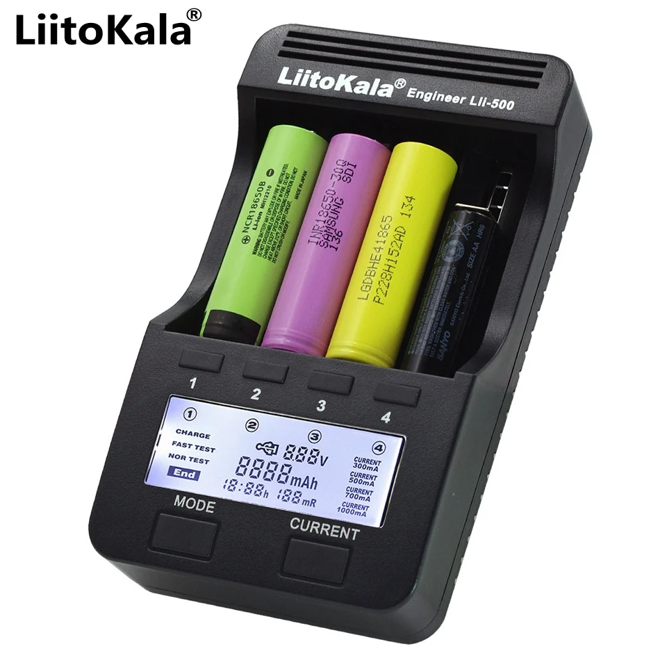 LiitoKala Lii 500 402 PD4 cargador de 18650 pantalla LCD bateria prueba 18350 26650 10440 14500 18500 AA AAA bateria|Зарядные