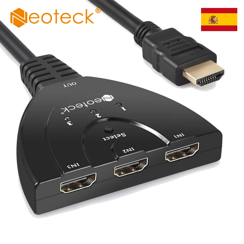 (Доставка из Китая/Испании) Neoteck 3 порта HDMI коммутатор с USB кабелем питания 4K 3D