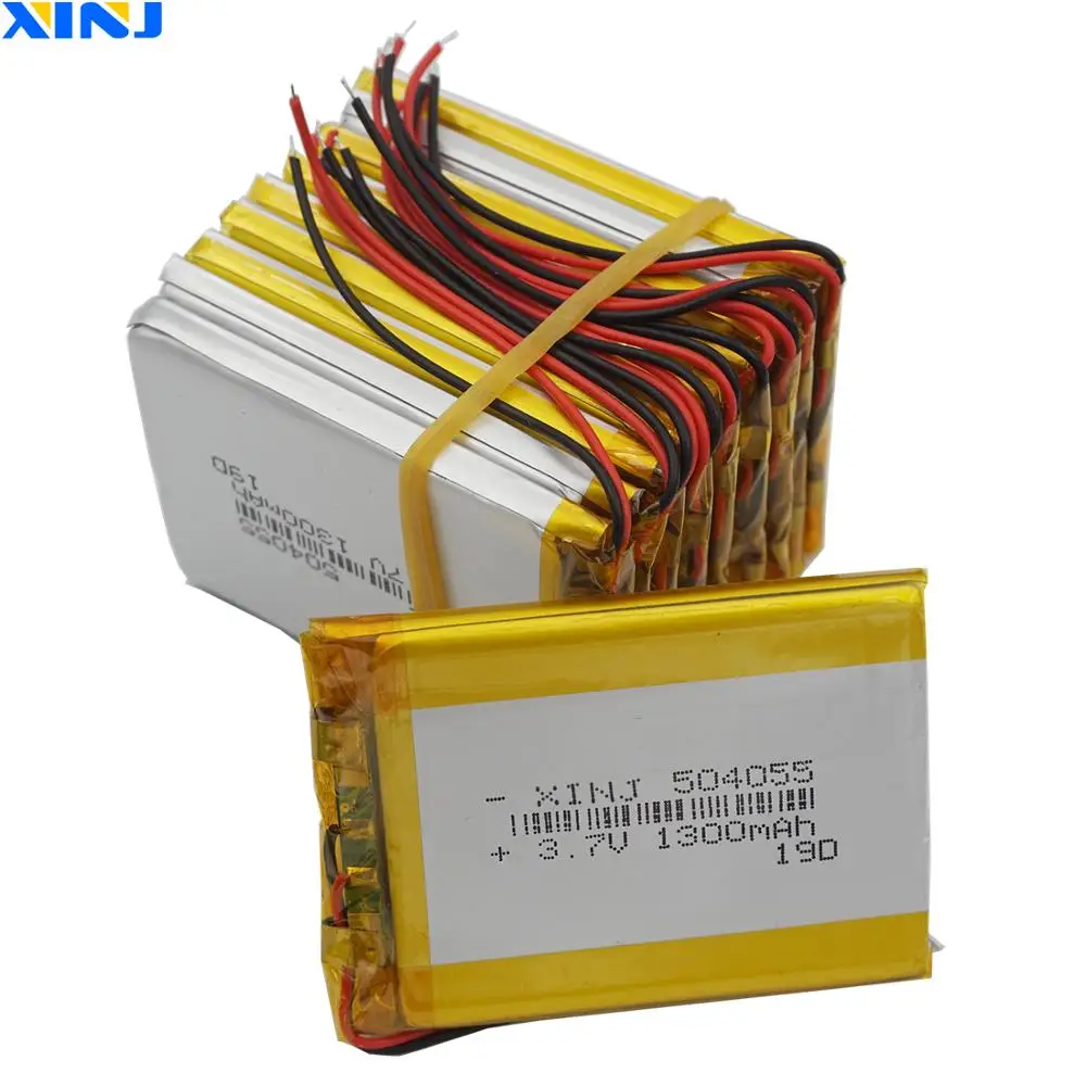 

10pcs 3.7V 1300mAh Polymer Li Lithium Lipo Battery Cell 504055 For GPS MP3 Camera Bluetooth Speaker Driving Telephone Tablet PC