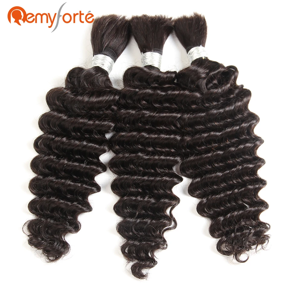 Волосы Remy Forte 3 пучка бразильские глубокая волна человеческие волосы для плетения