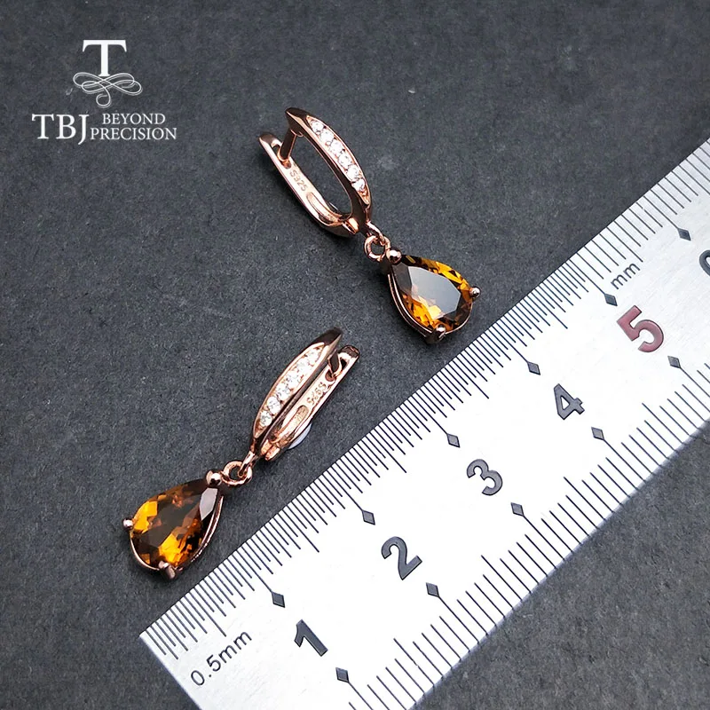 Женские серьги с подвеской TBJ из серебра 925 пробы натуральным разноцветным