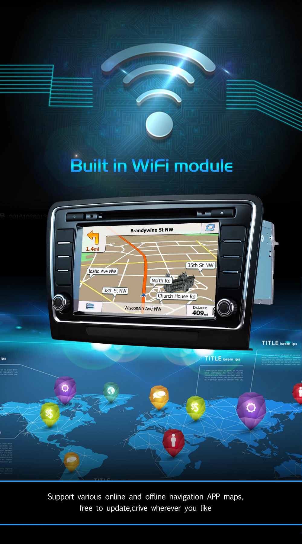 D-NOBLE " Android 7,1 автомобильный dvd-плеер 2 ГБ/16 ГБ 2 Din Bluetooth WiFi Автомобильный Радио Стерео gps навигация для Skoda superb 2009-2013