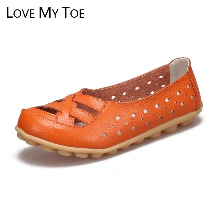 Женские Дышащие туфли из натуральной кожи на плоской подошве лоферы с