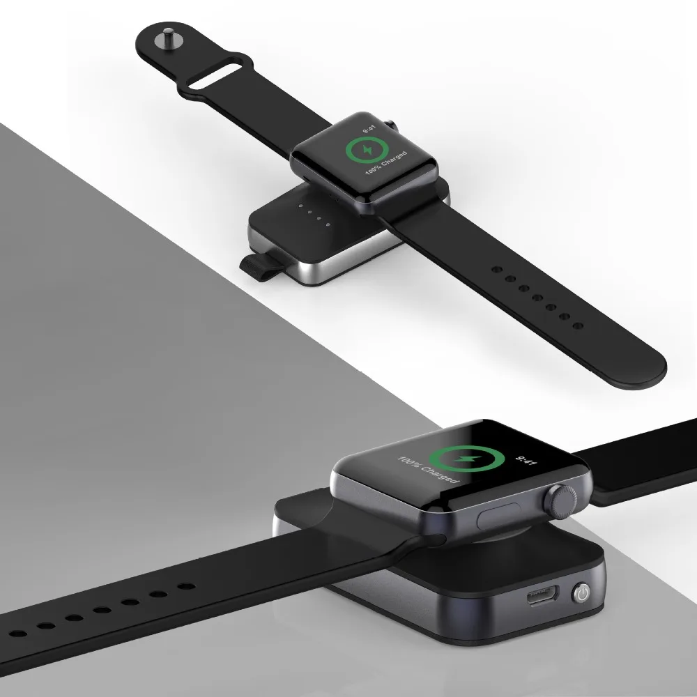 Портативное зарядное устройство для Apple Watch 4 3 iwatch band series 2 1 QI Беспроводное