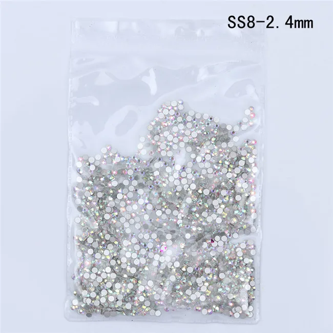 ss8-1440pcs Смешанные Красочные акриловые стразы 20/300/1440/2000 шт плоской задней крышки разноцветные стразы для украшения ногтей, украшения для обуви - Цвет: ss8-1440pcs