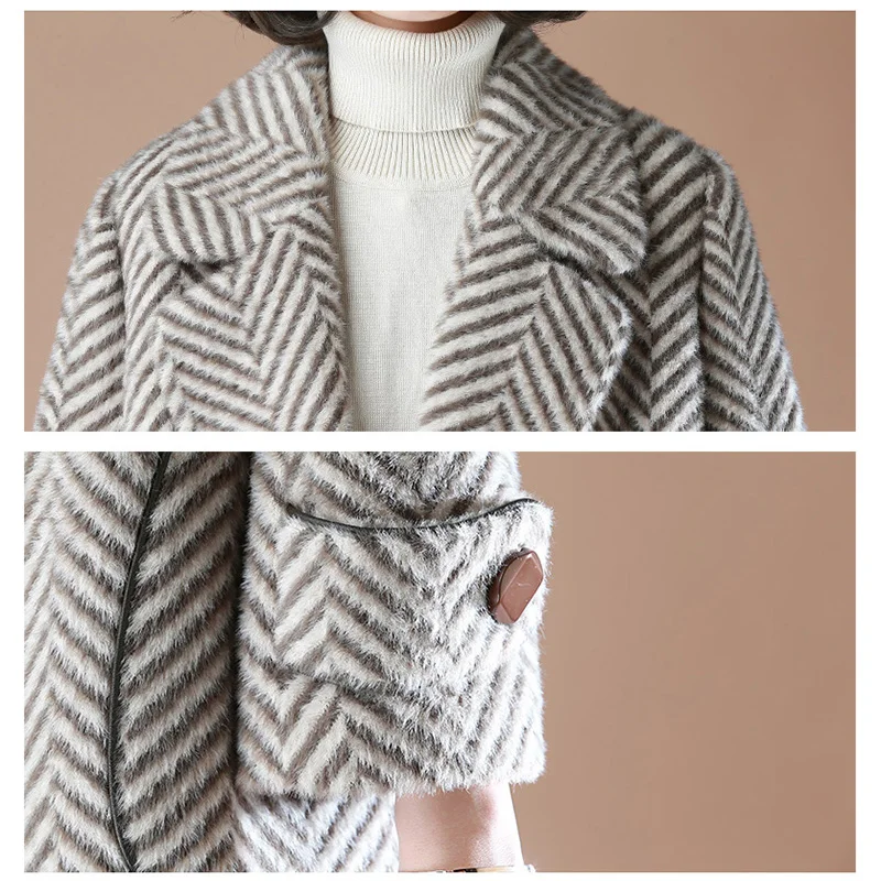 High quality Wool coat women 2019 winter fashion Double-breasted wool long sleeve Female Long Jackets Elegant Blend | Женская одежда