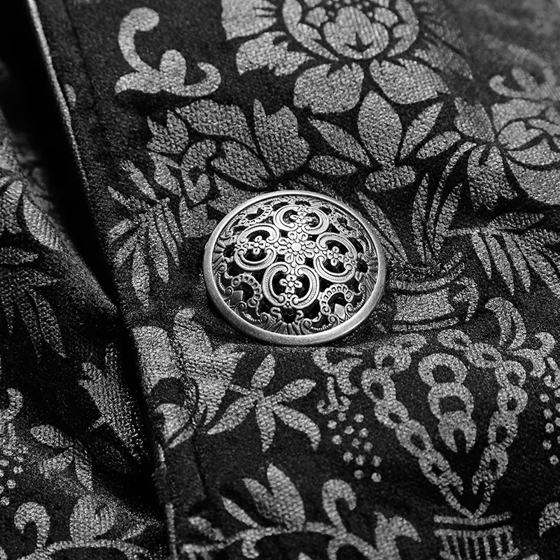 Мужская длинная куртка в стиле милитари с великолепным рисунком панк рок зимнее