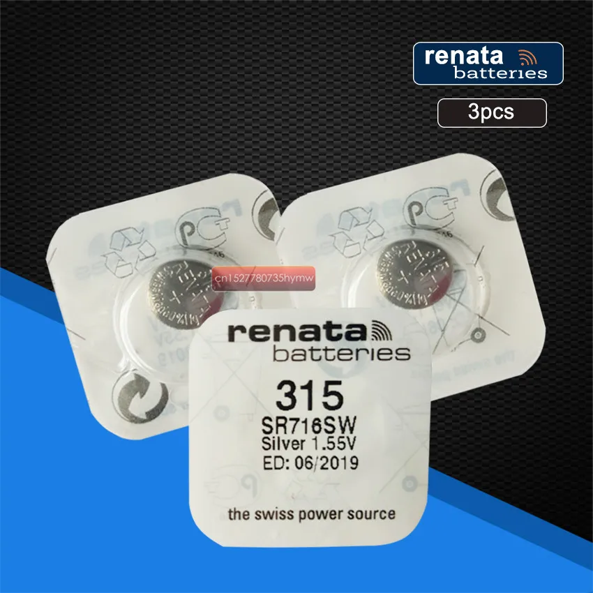 3 упаковки серебряный оксид аккумулятор для часов renata 315 SR716SW 716 1 55 в 100%