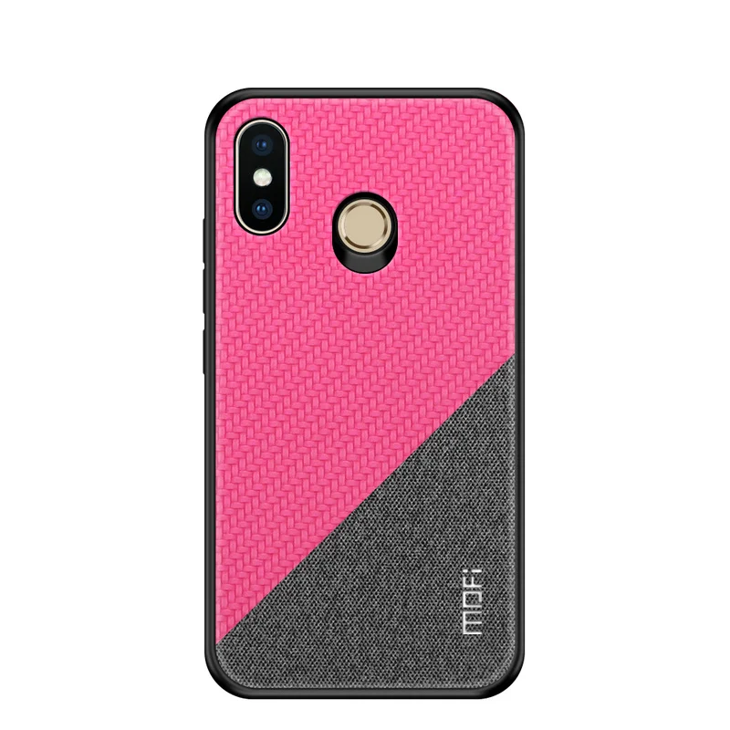Mofi углеродное волокно Ткань смешанные цвета PC чехол Xiaomi Redmi Note 6 Pro Жесткий мягкий