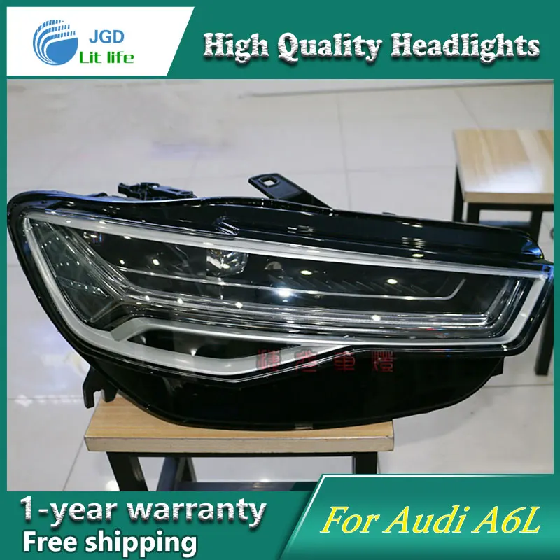 Автомобильный Стильный чехол для Audi A6L A6 фары 2012- фары светодиодный DRL Объектив двойной луч HID