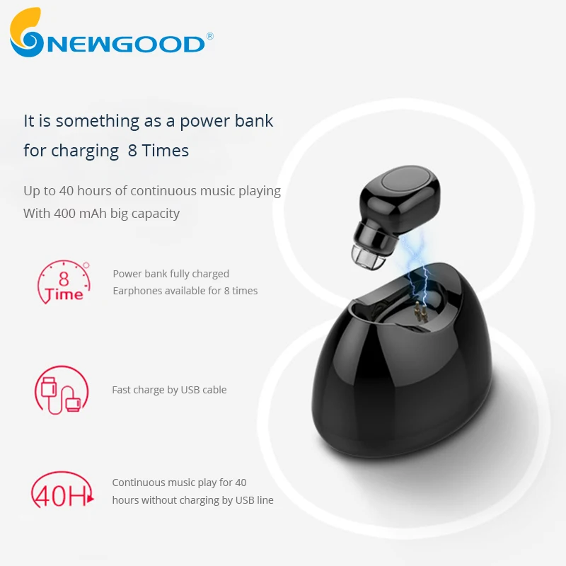 Bluetooth наушники с микрофоном Беспроводной гарнитура вкладыши мини в ухо динамик