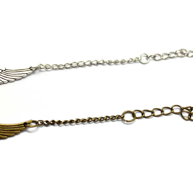 Высокое качество Ретро крылья Ангела браслет из бусин золотого цвета Pulseras для