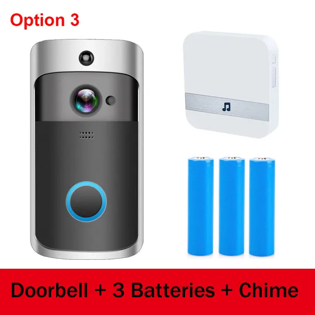 Option 3 Умный IP видеодомофон Wi-Fi видео 720P кольцевой телефон дверной Звонок камера wifi дверной Звонок камера домашняя сигнализация беспроводная камера безопасности - Цвет: Option 3