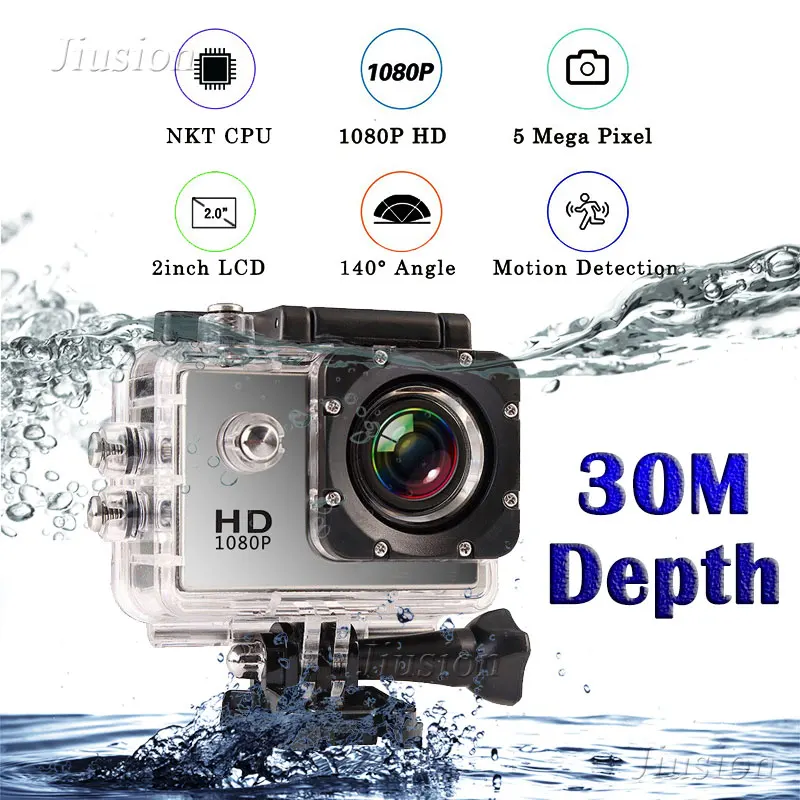 Водонепроницаемая экшн камера HD 1080P с ЖК экраном для Go Pro Micro Cam Sport Helmet
