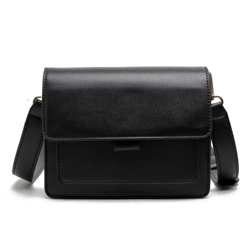 2019 new Korean fashion simple Joker shoulder slung Hong Kong wind retro small square bag | Багаж и сумки