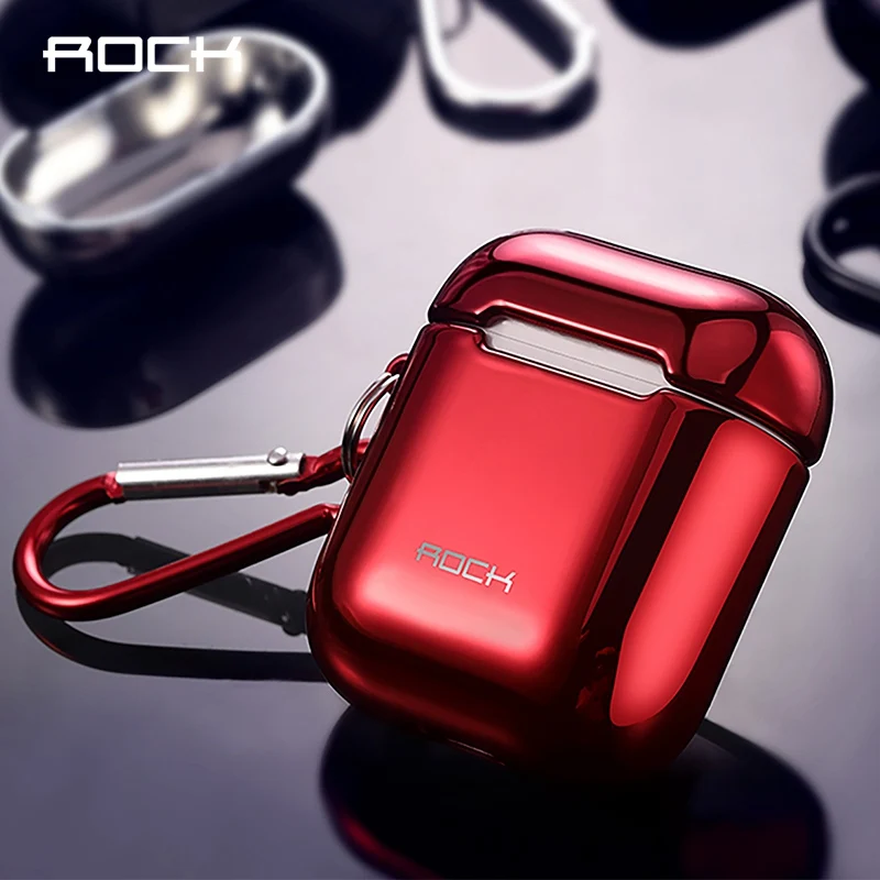 ROCK с гальваническим покрытием Жесткий Чехол для наушников корпус Airpods роскошный