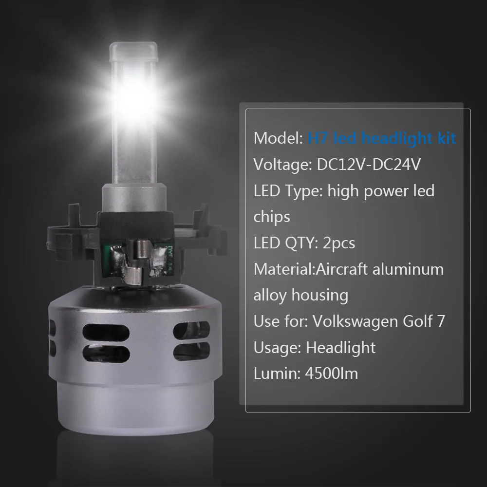 Autoec автомобилей светодиодные фары комплект H7 h7ll 80 Вт 4500lm high power led Hi/Lo луч Глава