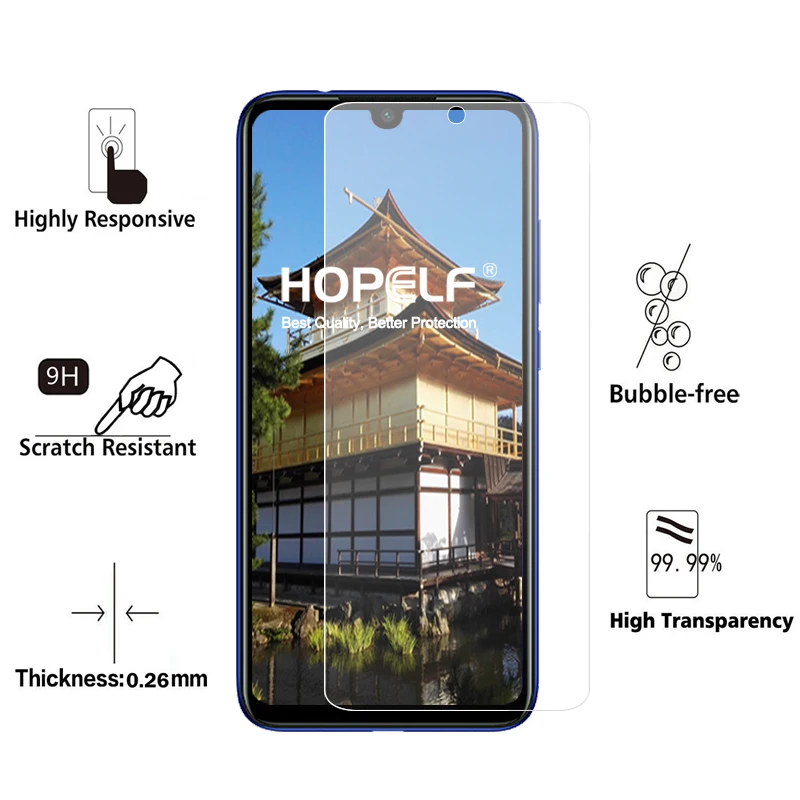 HOPELF закаленное стекло для Xiaomi Redmi Note 7 Защита экрана 9H 2.5D на Защитное