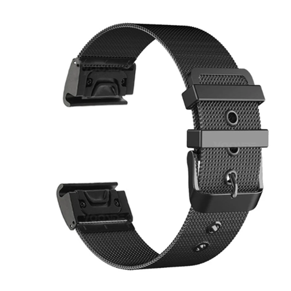 22 мм 26 мм ремешок для часов из нержавеющей стали Quick Fit ремешок для Garmin Fenix 5X Plus Fenix 3 3HR спуск MK1 Fenix 5 Plus motion ремешок - Цвет: BLACK