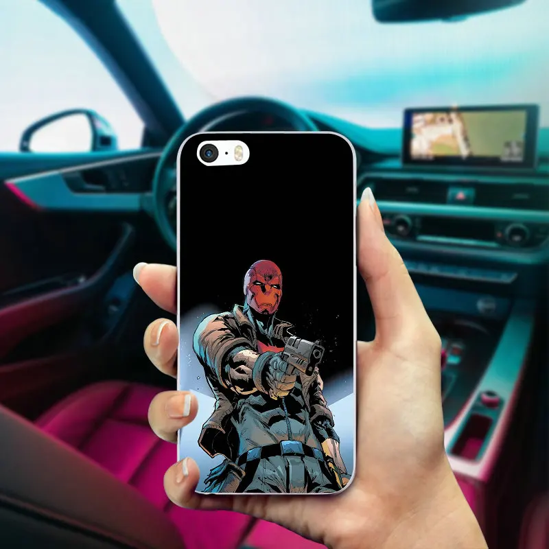 Чехол для iPhone 6 мягкие ТПУ Силиконовые чехлы телефонов DC Бэтмен красный капюшон