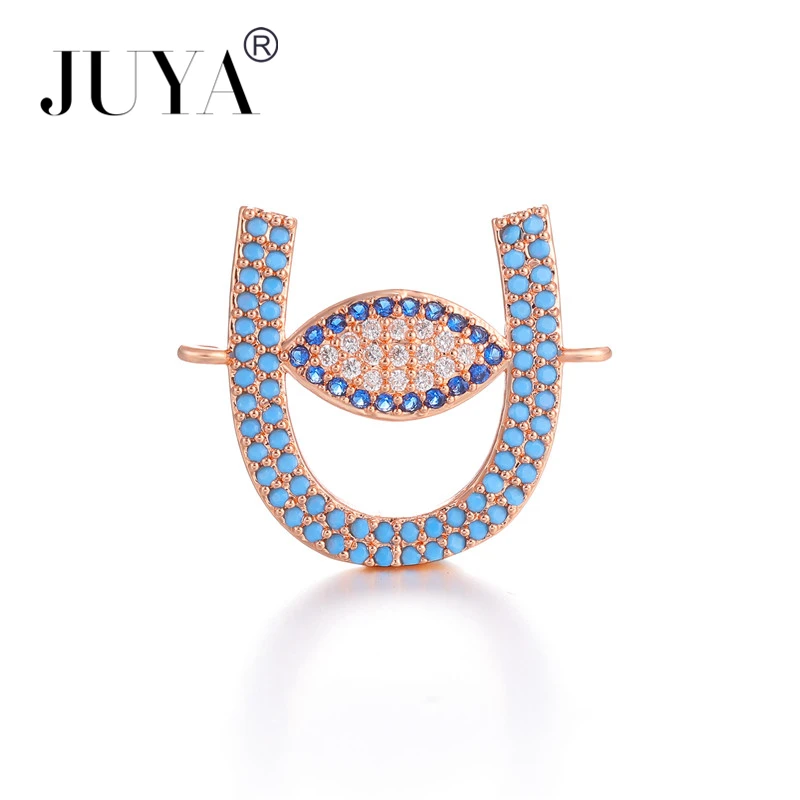 2018 NEW Design Blue Zircon Rhinestone Evil Eye Connector Charm Pendant For DIY Jewelry Making Fittings Accessories Parts | Украшения и