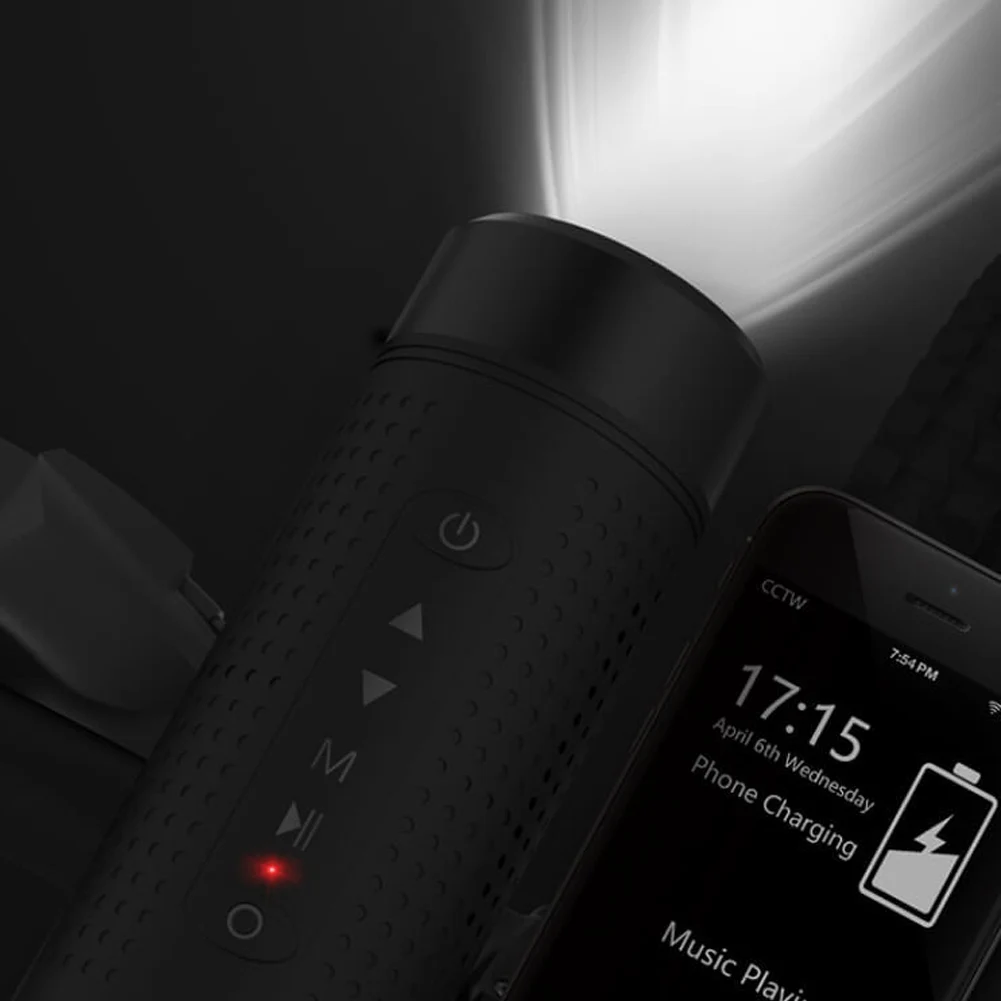 Outdoor Bluetooth Speaker Wireless Bicycle 5200mAh Power Bank Super Bass Loudspeaker Music Player LED Flashlight Bike | Электроника