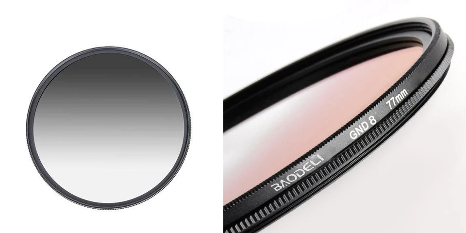 BAODELI объектив камеры Filtro Gnd8 серый градиентный фильтр концепция 49 52 55 58 62 67 72 77 82 мм для Canon Nikon sony A600 аксессуары