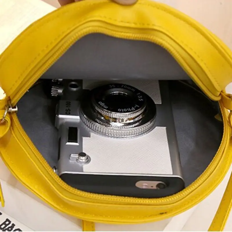 

2020 lovely Mini Fruit Bags PU leather Messenger Bags Fashion Circular handbags yellow lemon shoulder bag crossbody G40-750