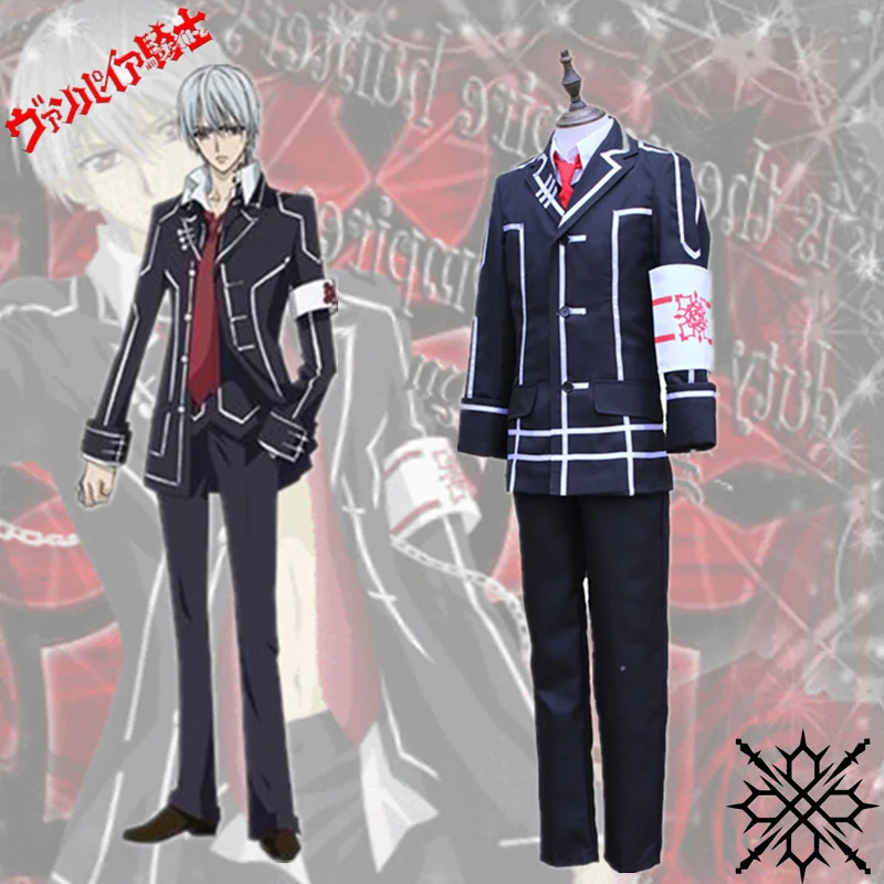

Vampire Knight Kiryu Zero Black School Uniform Cosplay Costume Vic Mignogna Full Set Outfits Fancy Party Performance Costumes