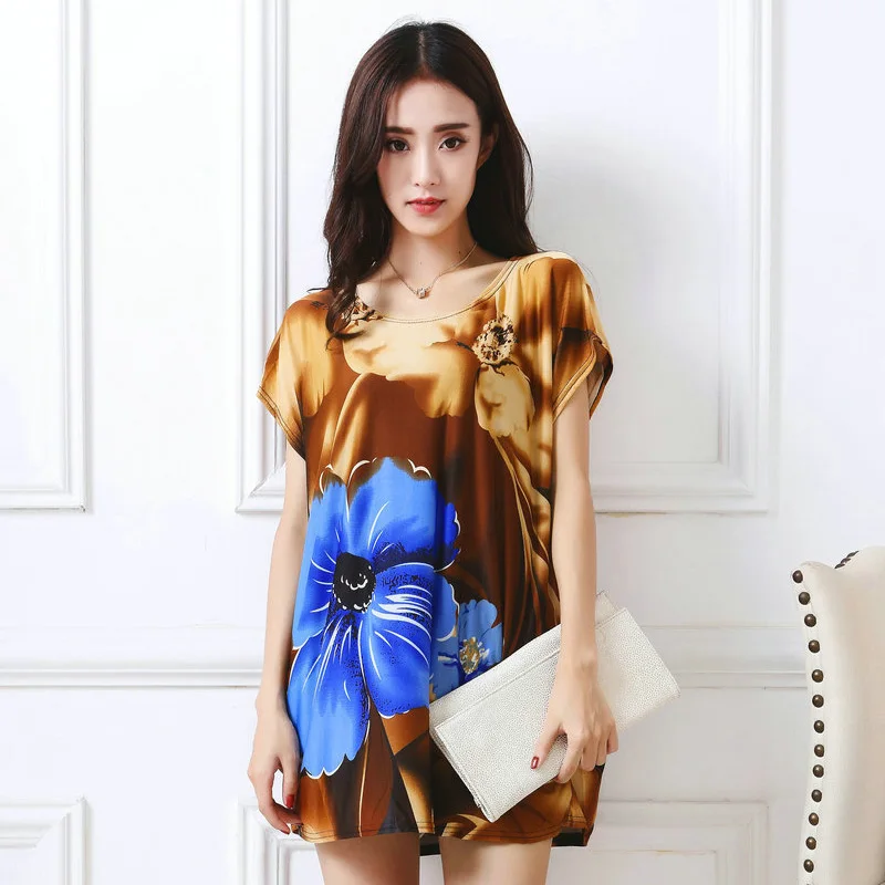

new 2018 T Shirt Dress Plus Size Women Printing mini dress short sleeve Loose Casual TEES Tops fashion elegant dresses tunic