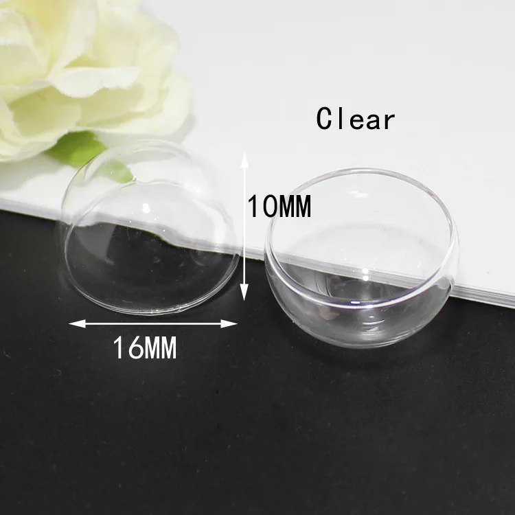16x10mm-Clear 2 шт 8-30 мм пустой стеклянный шар полукруглой формы стеклянная бутылка Глобус купол модные ювелирные аксессуары - Окраска металла: 16x10mm-Clear