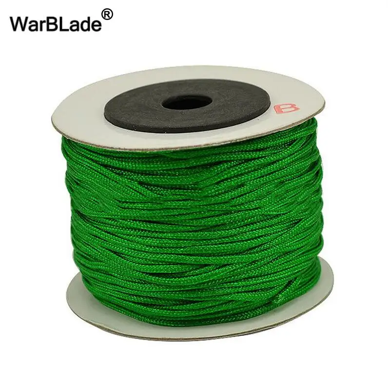 Grass green 100 м, 0,8 мм, 1 мм, 1,5 мм, 2 мм, нейлоновый шнур, аксессуары для изготовления ювелирных изделий, хлопковый шнур, нить, шнур, сделай сам, кисточки вышивка бисером, плетеный браслет - Цвет: Grass green