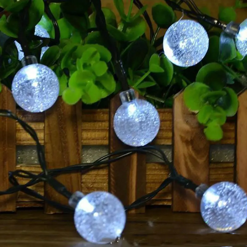 SPLEVISI 4 8 м 20LED/6 30LED хрустальный шар Солнечная энергия гирлянда Фея свет