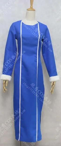 Пользовательские Fairy Tail Косплэй синий Juvia Loxar платье костюм