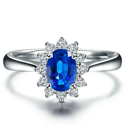 0 25 карат натуральный сапфир принцесса ювелирные изделия цветок 14K белое золото