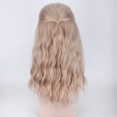 Блонд коричневый Микс кудрявые длинные красота кончик Widow's Peak синтетические