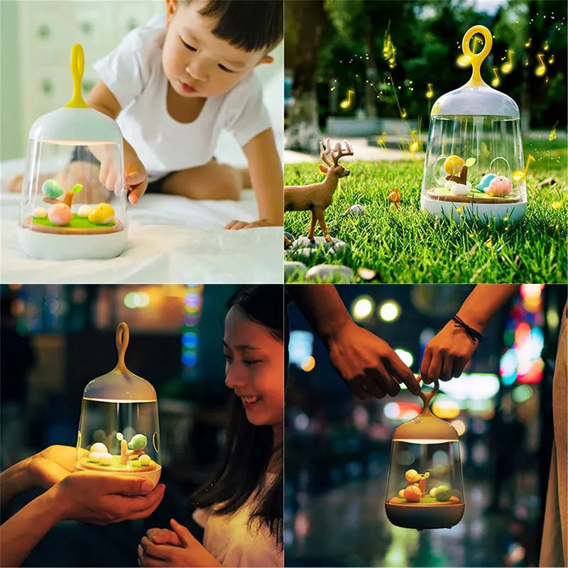 Novetly Luminaria ночник Светодиодная подсветка музыкальная шкатулка 3 песни 7 видов
