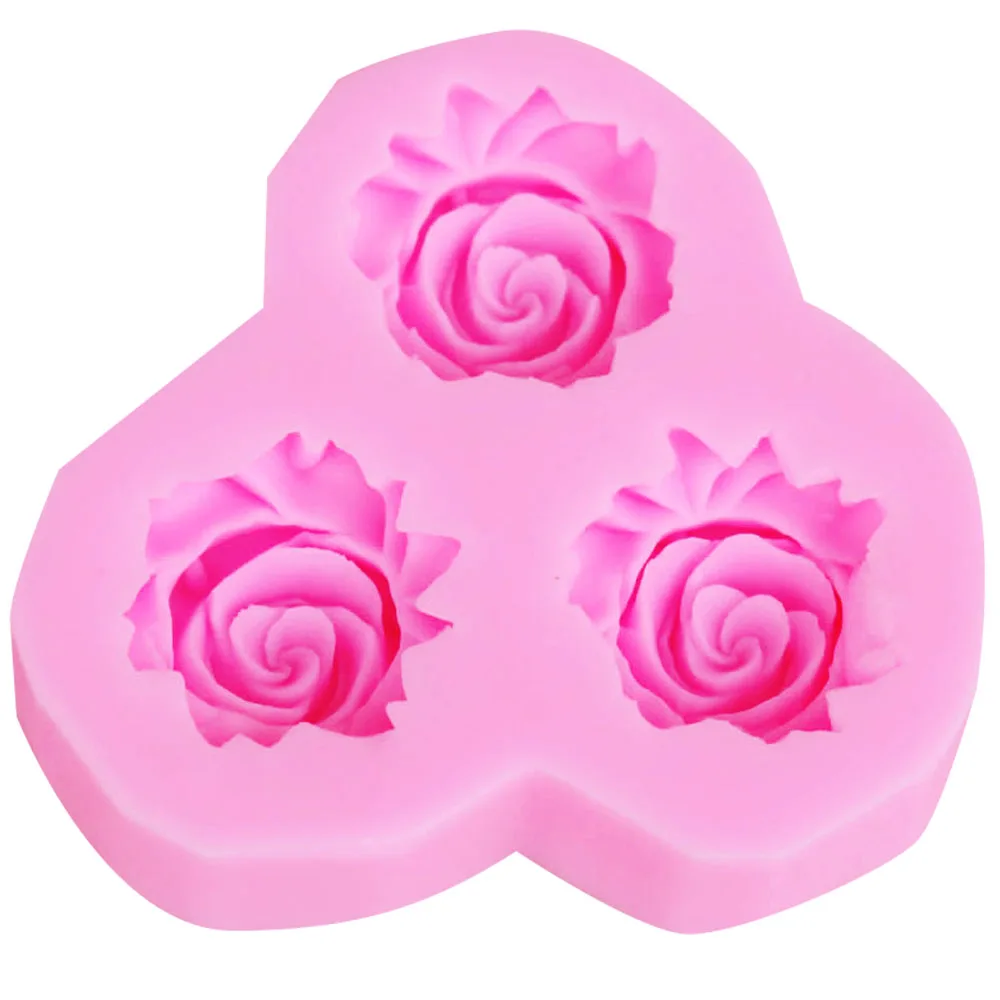 10pcs/set 3 Hole Roses Handmade 3D Flower Molds DIY Crafts Mold Baking Tools Pastry Decorative Kitchen Accessories m094 | Дом и сад