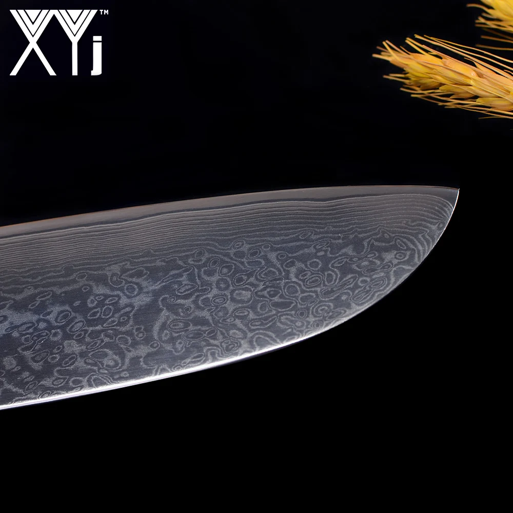 Цин бренд 7 дюймов Santoku Дамаск Ножи японский шеф повара Дамасская сталь Сталь
