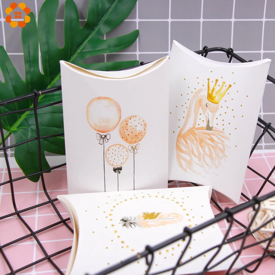 10 шт./лот подарочные коробки для конфет бумага лебедя конфетный узор