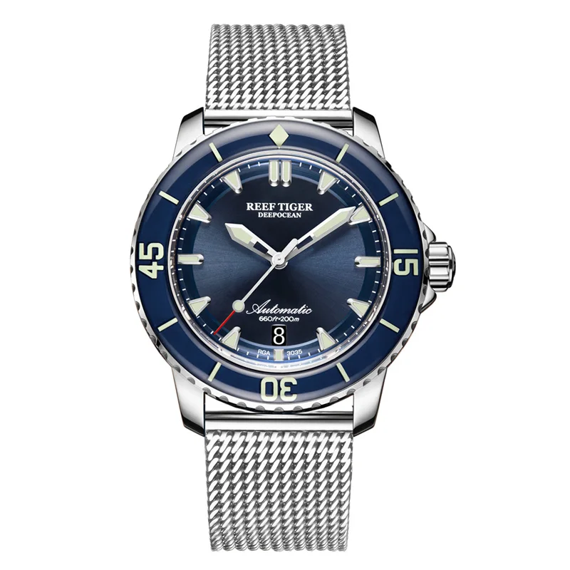 Reef Tiger/RT мужские дизайнерские часы Diver Роскошные автоматические часы из розового золота сапфировые хрустальные светящиеся керамические спортивные часы RGA3035 - Цвет: RGA3035-YLY