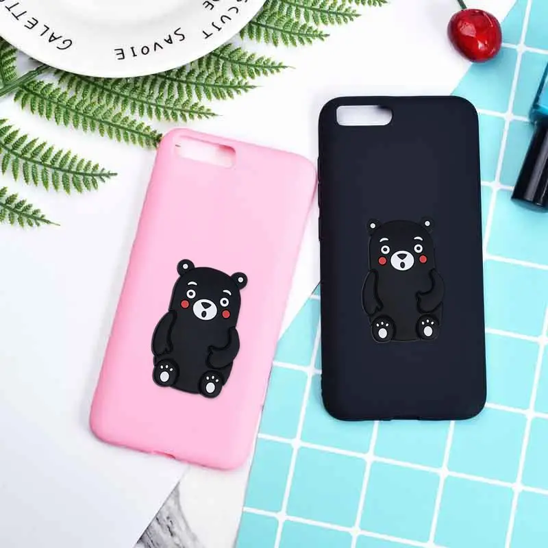 Case For Xiaomi Mi 6 Mi6 5.15&quot 3D Kawaii Kumamon Cute Stupid Bear Back Cover Xiomi Candy Lovely Silicone Cartoon Soft Lanyard |