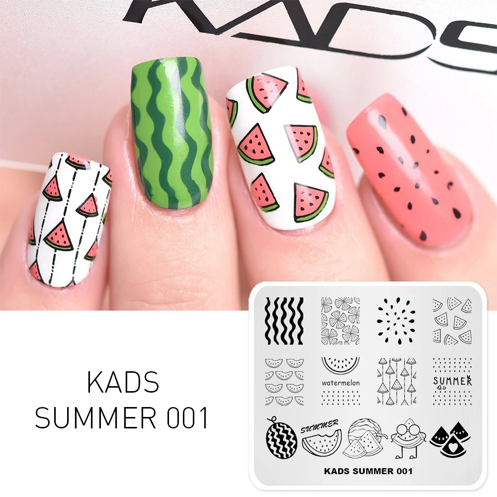 KADS Лето 001 арбузный дизайн шаблоны для дизайна ногтей пластина с изображениями