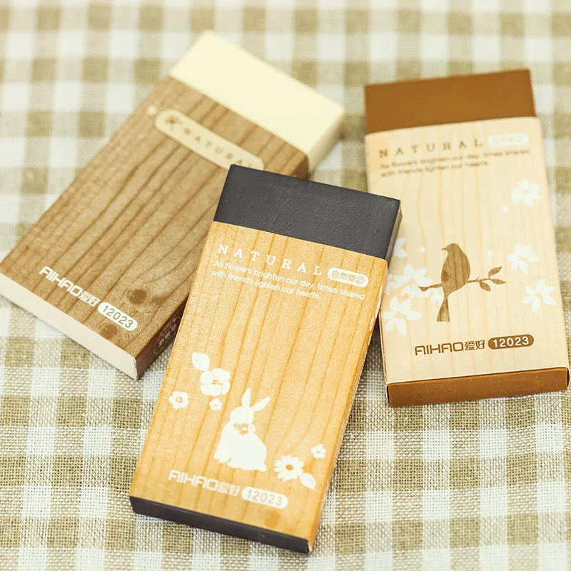 

6PCS/LOT korea stationery natural oversized rubber school supplies eraser