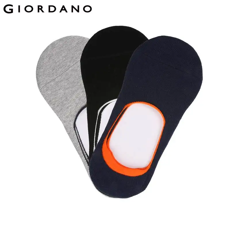 03Gray Giordano три пары коротких носков "лодочки" состоящих из хлопка и лайкры,имеется множество разных цветов,в комплекте идут три пары - Цвет: 03Gray