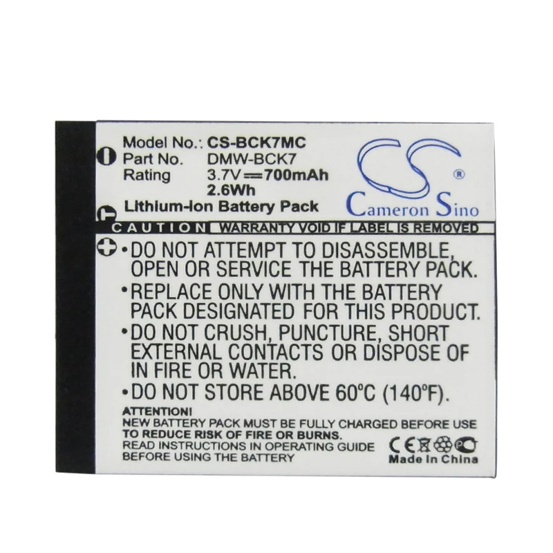 Cameron Sino 700 мАч батарея для PANASONIC Lumix DMC-FP77 DMC-FH27S DMC-FX90K DMC-TS30K DMC-TS20R SDBCK7 NCA-YN101J
