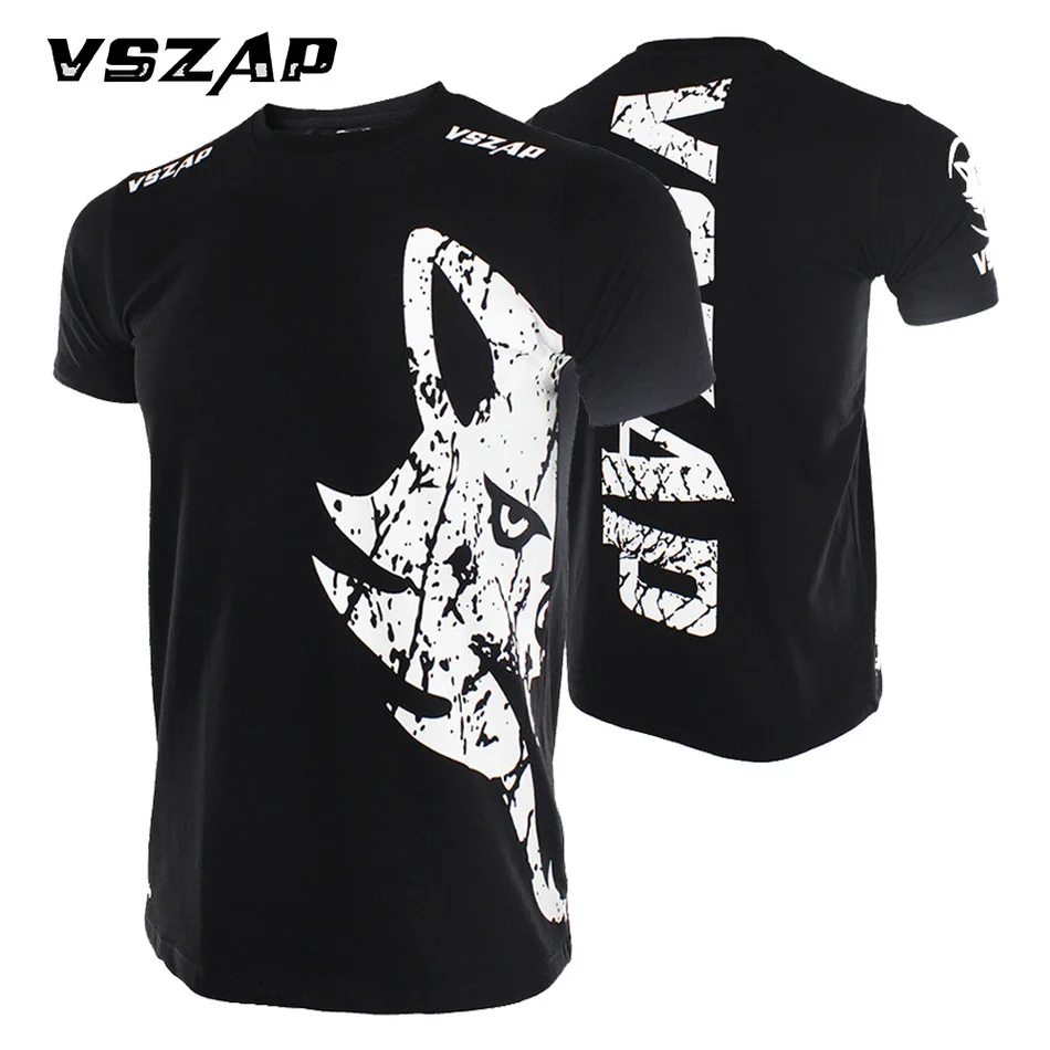 VSZAP Boxing MMA T Shirt Gym Tee Fighting Martial Arts Fitness Training Muay Thai Men Homme boxeo shorts | Спорт и развлечения
