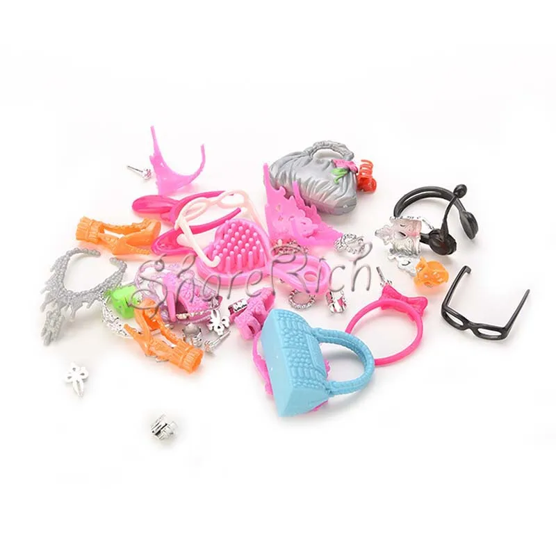 Игрушки аксессуары сумки Ожерелье расчески обувь серьги для Барби Куклы детский