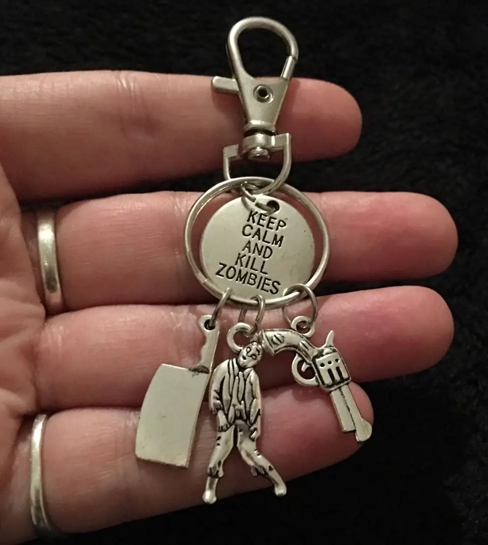 1 шт. брелок с зомби-шармом для ключей Ходячие мертвецы пистолет подвеска новый