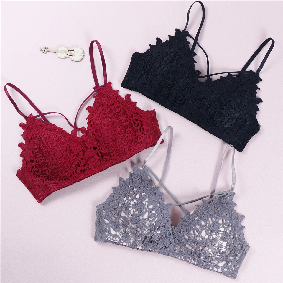 New Sexy Lace Underwear Seamless Comfortable Women Bra Fine Embroidery Lovely Girl Push Up Bra